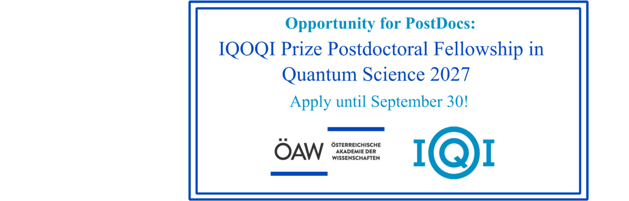 IQOQI Prize Postdoctoral Fellowship in Quantum Science 2027