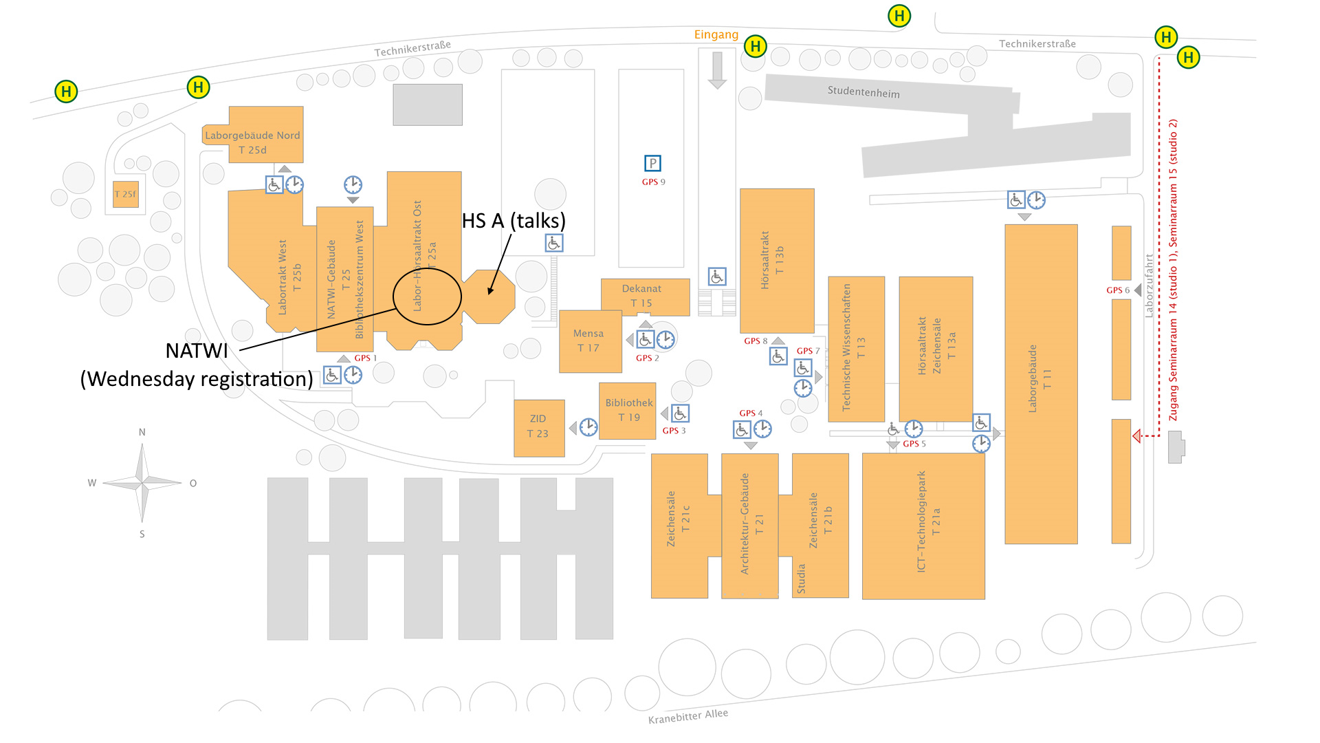 Map of campus Technik